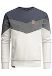 Amaci&Sons Herren Basic College Sweatjacke Pullover Hoodie Sweatshirt (4064) Blau/Anthrazit/Weiß