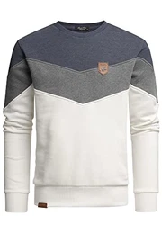 Herren Basic College Sweatjacke Pullover Hoodie Sweatshirt 4064 Blau/Anthrazit/Weiß 3XL