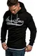 Amaci&Sons Herren Basic Kapuzenpullover Sweatjacke Pullover Hoodie Sweatshirt 4062 Schwarz/Weiß M