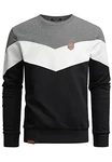 Amaci&Sons Herren Basic College Sweatjacke Pullover Hoodie Sweatshirt (4064) Anthrazit/Weiß/Schwarz