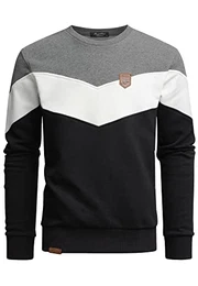 Herren Basic College Sweatjacke Pullover Hoodie Sweatshirt 4064 Anthrazit/Weiß/Schwarz S