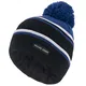 Island Green IGHAT2135 Herren Strickmütze mit weichem Innenband und Bommel, Schwarz/Blau/Weiß, Einheitsgröße