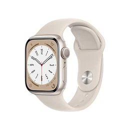Watch Series 8 (GPS, 41mm) Smartwatch - Aluminiumgehäuse Polarstern, Sportarmband Polarstern - Regular. Fitnesstracker, Blutsauerstoffund EKGApps, Always-On Retina Display, Wasserschutz