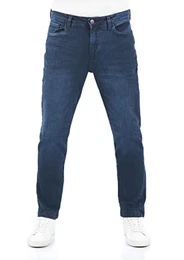 Jeans Herren Stretch lang Straight Fit RIVChris Jeanshose Hose Blau w30, Farbe:Dark Blue Denim (D233), Größe:30W / 34L