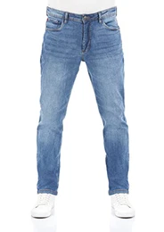 Herren Jeans Hose RIVChris Straight Fit Jeanshose Baumwolle Denim Stretch Blau w32, Farbe:Middle Blue Denim (M236), Größe:32W / 32L
