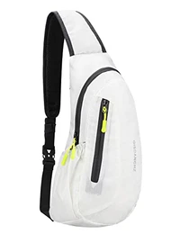 Sling Bag Brusttasche Herren Kleiner Rucksack Damen Shoulder Crossbody Crossover Bag Mini Rucksack Klein Schultertasche Brust Tasche Rucksäcke Sporttasche Umhängetaschen Crossbag, Weiß
