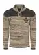 Carisma Strickpullover für Herren • Herren Troyer mit Stickerei • Angenehmer Regular Fit Pullover für Büro und Freizeit 7803 BEIGE M