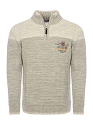 Strickpullover für Herren • Herren Troyer mit Stickerei • Angenehmer Regular Fit Pullover für Büro und Freizeit 7803 Grey XL