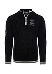 Carisma Strickpullover für Herren Troyer mit Stickerei 7804 Black
