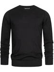 Indicode Herren Gamal Strickpullover O-Neck Pulli Black