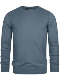 Herren Gamal Strickpullover aus 80% Baumwolle Pullover O-Neck Pulli Männer China Blue Mix M