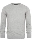 Indicode Herren Gamal Strickpullover O-Neck Pulli Lt Grey Mix