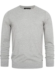 Herren Gamal Strickpullover aus 80% Baumwolle Pullover O-Neck Pulli Männer Lt Grey Mix M