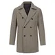 Allthemen Wollmantel Herren Winter Zweireihig Midimantel Winterjacke Mittellang Warm Herrenmantel für Business #23177 Khaki M