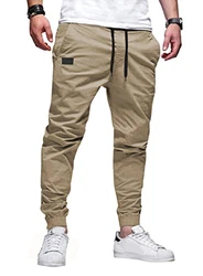 JMIERR Herren Chino Cargo Hose Jogginghose Khaki