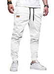 JMIERR Herren Chino Cargo Hose Jogginghose Weiß