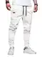 JMIERR Herren Hose Chino Cargo Hose Jogginghose Herren Baumwolle Sporthose Casual Freizeithose Elastische Taille mit Kordelzug Sweatpants Herren mit Taschen, Weiß M