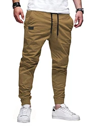 JMIERR Herren Chino Cargo Hose Jogginghose Khaki