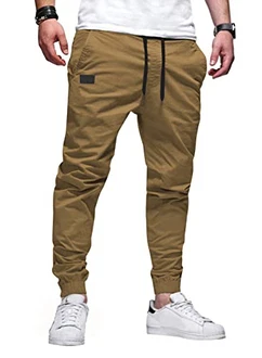 JMIERR Herren Chino Cargo Hose Jogginghose Khaki