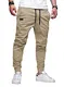 JMIERR Chino Hose Herren Cargo Hose Jogginghose Herren Baumwolle Cargohose Casual Freizeithose Elastische Taille mit Kordelzug Sweatpants Herren mit Taschen, Khaki S