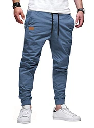 JMIERR Herren Chino Cargo Hose Jogginghose Himmelblau