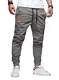 JMIERR Cargohose Herren Jogginghose Herren Baumwolle Casual Freizeithose Elastische Taille mit Kordelzug Sweatpants Herren mit Taschen, Grau M