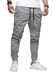 JMIERR Herren Chino Cargo Hose Jogginghose Grau