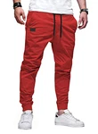 JMIERR Herren Chino Cargo Hose Jogginghose Rot