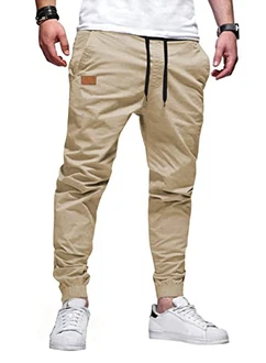JMIERR Herren Chino Cargo Hose Jogginghose Aprikose