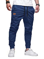 JMIERR Herren Chino Cargo Hose Jogginghose Blau