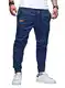 JMIERR Herren Hose Chino Cargo Hose Jogginghose Herren Baumwolle Sporthose Casual Freizeithose Elastische Taille mit Kordelzug Sweatpants Herren mit Taschen, Blau M