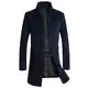 Herren Winter Slim Fit Wollmantel Business üBerzieher Schlank Lange Windbreaker Jacken Wintermantel Trenchcoat üBergangsmantel Business Einfarbig Herrenjacke Freizeitjacke Winterjacke, Blau, M