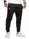 JMIERR Herren Hose Chino Cargo Hose Jogginghose Herren Baumwolle Sporthose Casual Freizeithose Elastische Taille mit Kordelzug Sweatpants Herren mit Taschen, Schwarz S