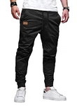 JMIERR Herren Chino Cargo Hose Jogginghose Schwarz