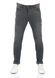 Herren Jeans Hose RIVToni Tapered Fit Jeanshose Baumwolle Denim Stretch Grau w29 w30 w31 w32 w33 w34 w36 w38, Farbe:Grey Denim (G121), Größe:32W / 32L