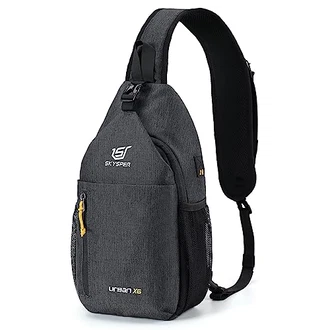 SKYSPER Brusttasche Herren Klein Sling Umhängetasche Outdoor Reise Schwarz SKYSPER Brusttasche Herren Klein Sling Umhängetasche Outdoor Reise Schwarz