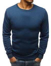 - Sweatshirt für Herren Sweatshirt Pullover Langarmshirt Basic Größe: M Blau Sweatshirt