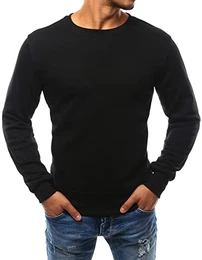 - Sweatshirt für Herren Sweatshirt Pullover Langarmshirt Basic Größe: M Schwarz Sweatshirt