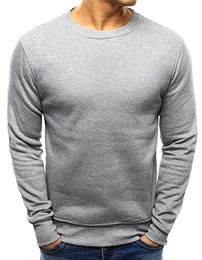 - Sweatshirt für Herren Sweatshirt Pullover Langarmshirt Basic Größe: M Grau Sweatshirt