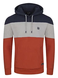 riverso Herren Kapuzenpullover RIVRemo RIVJamie Hoodie Sweatshirt Navy-Dawn Grey-Rusty Ochre Red