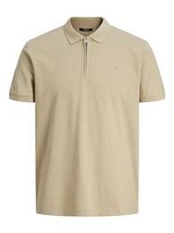Herren JPRBLASCOTT Zip SS Polo SN Poloshirt, White Pepper, M