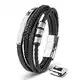 SERASAR Silber Armband 17cm Herrenarmband Männer Leder Armreif Herren Lederband Herrenarmreif Armschmuck Schmuck Armkette Flecht Wickelarmband Kette