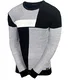 Baxboy Herren Pullover Slim Fit Rundhals Strick-Pullover Rundkragen Moderner Männer schwarzer Pulli Longsleeve in Feinstrick Sweatshirt BB-52288, Farbe:Grau/Schwarz, Größe:M