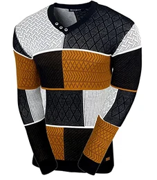 Herren Pullover Slim Fit V-Neck Strick-Pullover Rundkragen Moderner Männer schwarzer Pulli Longsleeve in Feinstrick Sweatshirt BB-52301, Farbe:Schwarz, Größe:M
