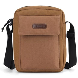 Unisex Umhängetasche Herren, Schultertasche Frauen, Wasserdichte Herrentasche mit 1.5M Verstellbaren Schultergurt, Leichtgewichtig Crossbody Tasche, 2.5L (Braun)