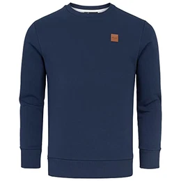 Herren Basic College Sweatshirt Pullover Sweatjacke Hoodie R0456 Navyblau M