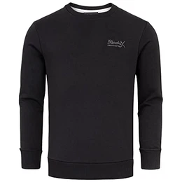 Herren Basic College Sweatshirt Pullover Sweatjacke Hoodie R-0060 Schwarz M