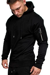Herren Cargo-Style Pullover Sweatshirt Hoodie Sweater Camouflage R0403 Schwarz M
