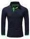 REPUBLIX Herren Poloshirt Basic Kontrast Langarm Polohemd Shirt R0521 Navyblau/Grün M