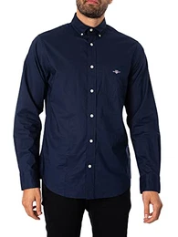 Herren Reg Poplin Shirt Klassisches Hemd, Marine, M EU